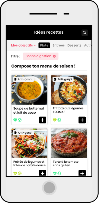 Idées recettes sur l'appli GoodSesame