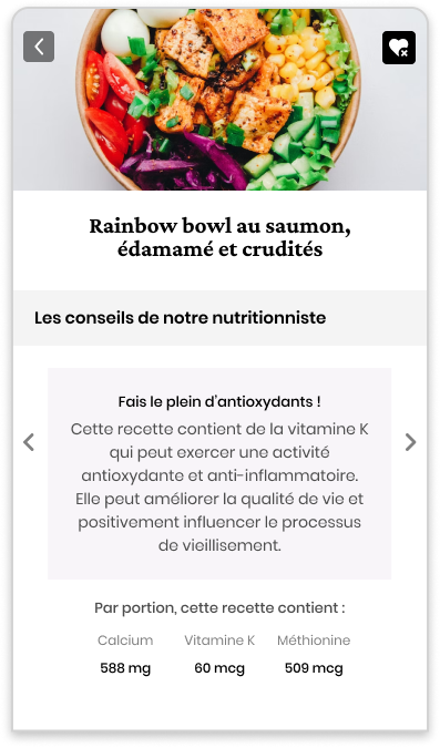 informations-nutritionnelles GoodSesame : informations nutritionnelles des recettes